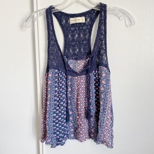 Abercrombie spring floral racer back tank
